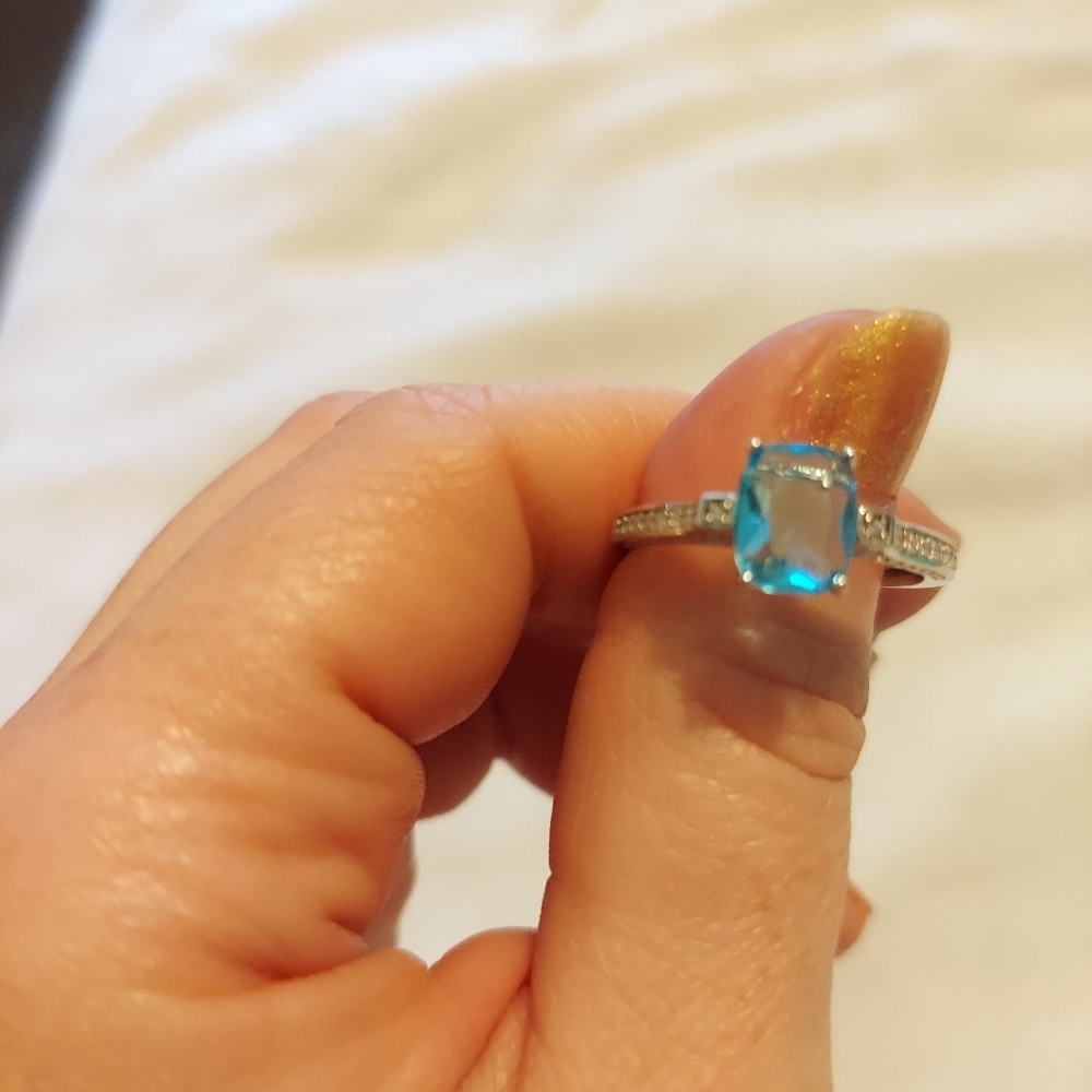 Sky Blue Topaz Ring Size 10 - Picture 8 of 15
